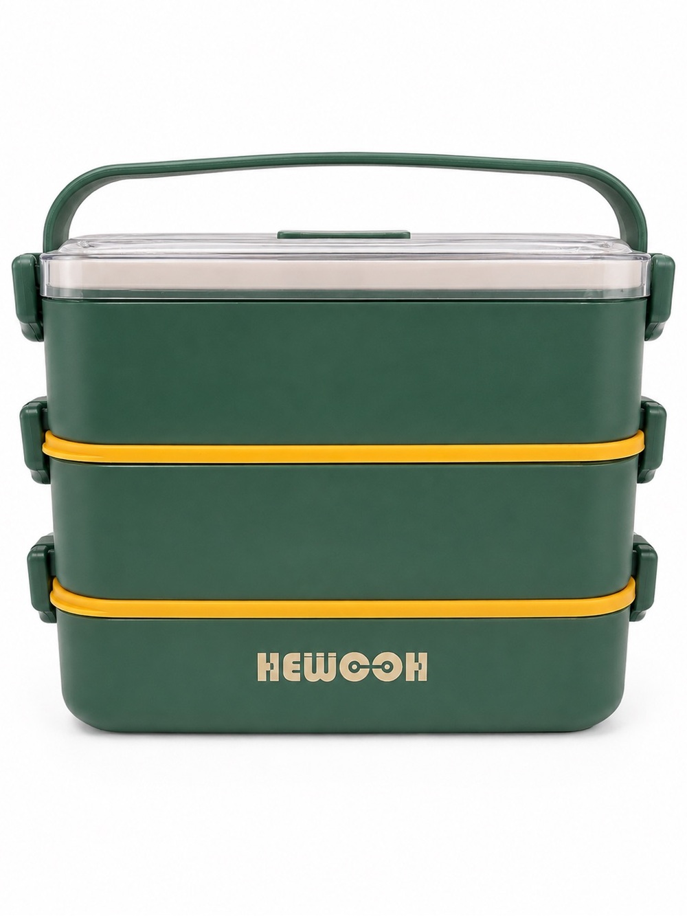 Never used! Green & Yellow 3-Tier Stackable Lunch Box